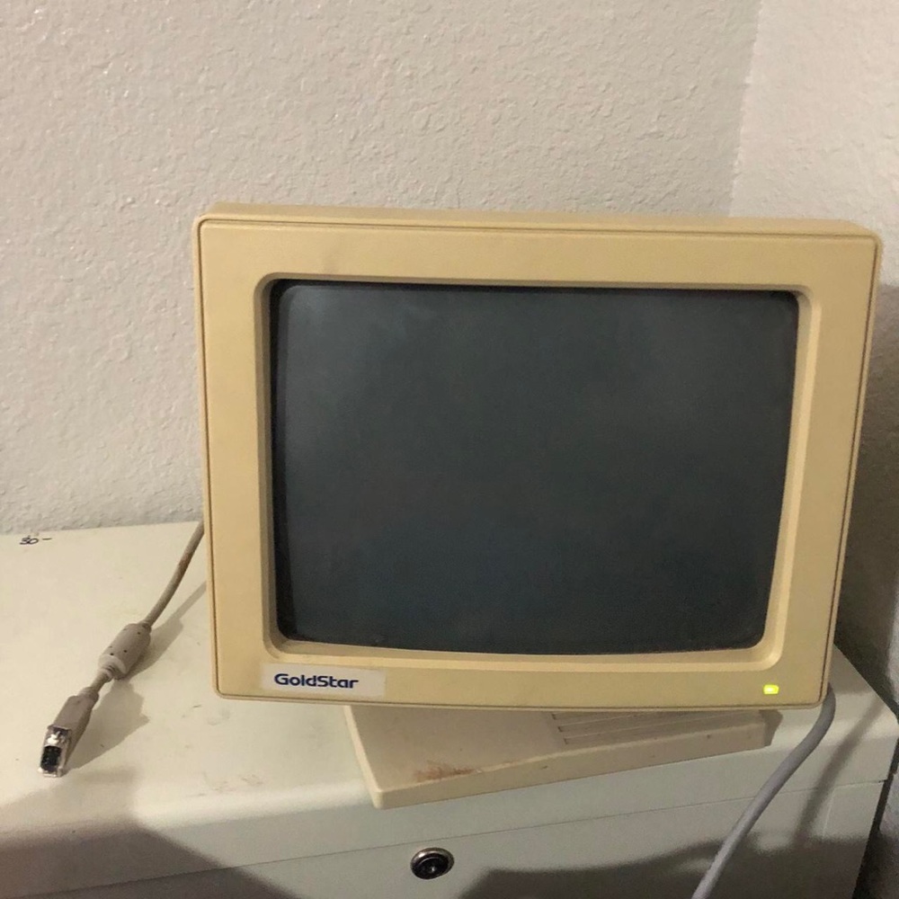 Goldstar 1210A CRT Computer Monitor LR89401 MT-18 1991 Vintage Gaming VGA 12”